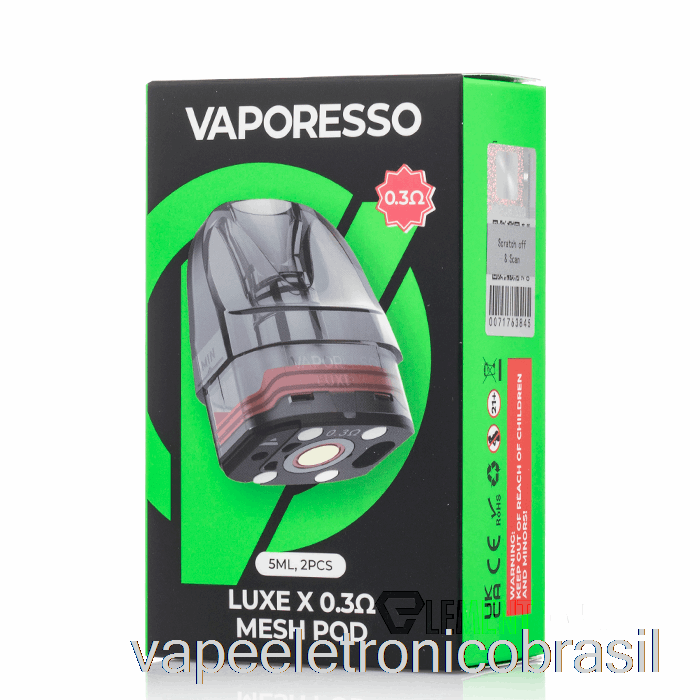 Vape Eletrônico Vaporesso Luxe X Pods De Substituição 0.3ohm Luxe X Pods